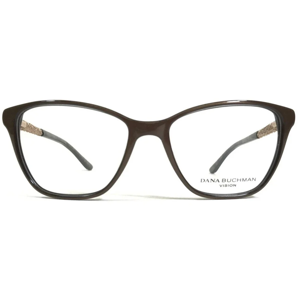 Dana Buchman Eyeglasses Frames Fauve BR Brown Gold Cat Eye 51-16-135